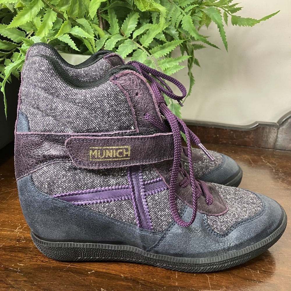 Munich High Top Purple Sneakers Shoes Mens Size 41 US 8